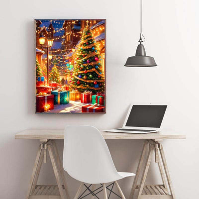 Diamond Painting-Fröhliche Weihnachten im Lichterglanz