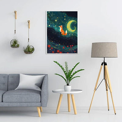 Diamond Painting-Fuchs unter dem Mond
