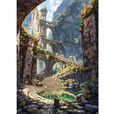 Diamond Painting- Geheimnisvolle Welt der Ruinen
