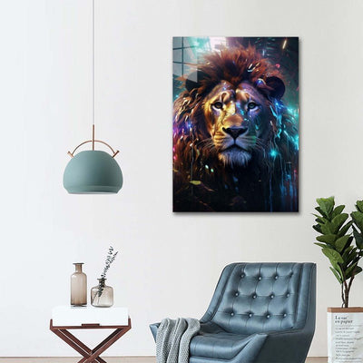 Diamond Painting-Glitch-Löwe