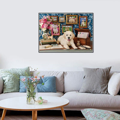 Diamond Painting-Golden Retriever Liebe