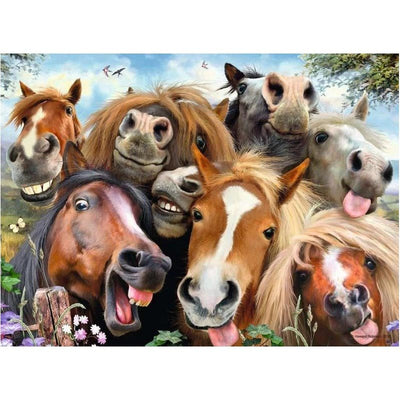 Diamond Painting-Grinseponys im Portrait