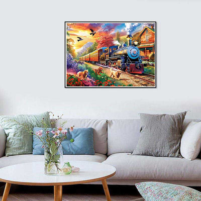Diamond Painting-Herbstzauber am Gleis