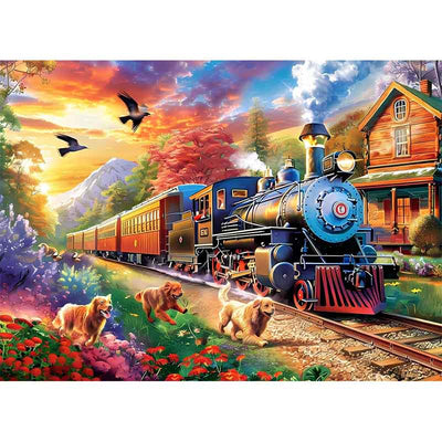 Diamond Painting-Herbstzauber am Gleis