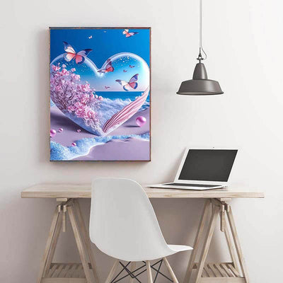 Diamond Painting-Herz am Meer
