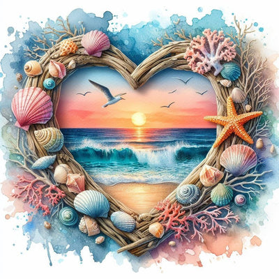 Diamond Painting-Herzstrand - Jetzt bei diamondspainting kaufen