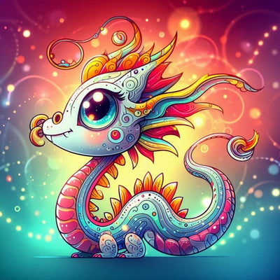 Diamond Painting-Kleiner Glücksdrache