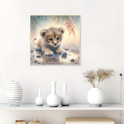 Diamond Painting-kleines Löwenjunge