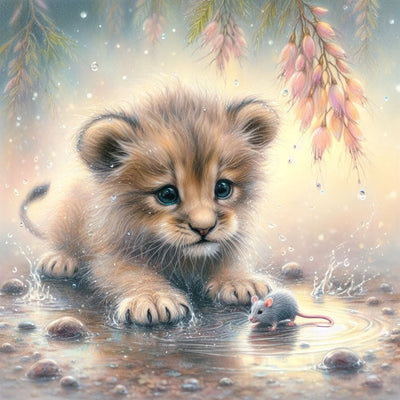Diamond Painting-kleines Löwenjunge - Jetzt bei diamondspainting kaufen