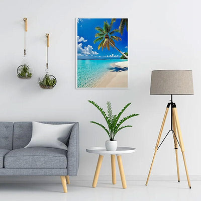 Diamond Painting-Kokospalmen und Strand