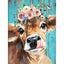Diamond Painting-Kuh leckt Nase
