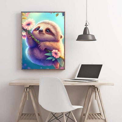 Diamond Painting-Lächelndes Faultier