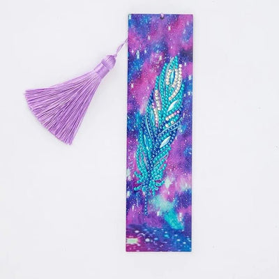 Diamond Painting-Lesezeichen mit blauer Feder - Jetzt bei diamondspainting kaufen