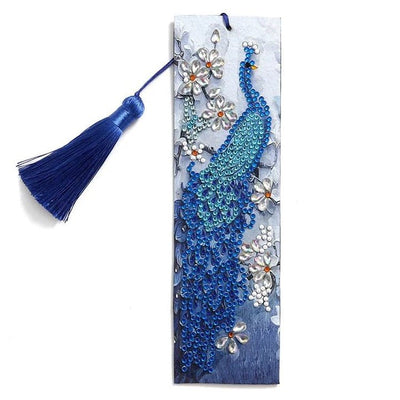 Diamond Painting-Lesezeichen mit Pfau und Blumen - Jetzt bei diamondspainting kaufen