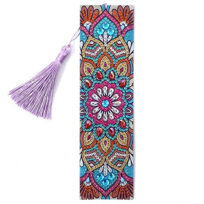 Diamond Painting-Lesezeichen mit rosa-blauem Mandala - Jetzt bei diamondspainting kaufen