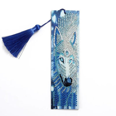Diamond Painting-Lesezeichen mit weißem Wolf - Jetzt bei diamondspainting kaufen
