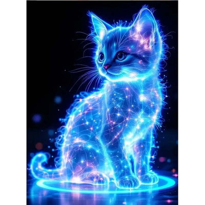 Diamond Painting-Leuchtende Sternenkatze