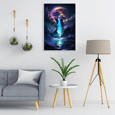 Diamond Painting-Leuchtender Wasserfall