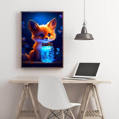 Diamond Painting-Leuchtglas und Füchschen