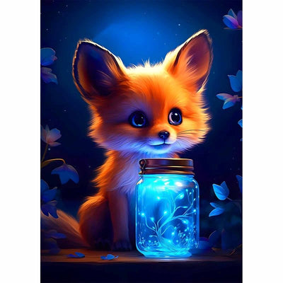 Diamond Painting-Leuchtglas und Füchschen