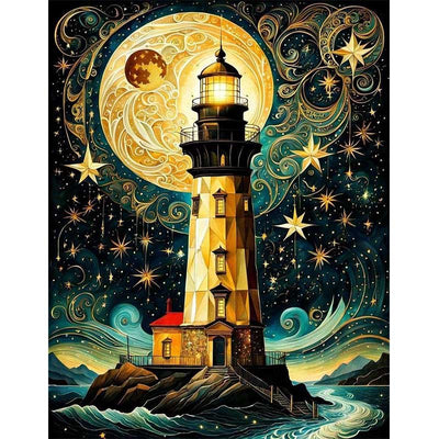 Diamond Painting-Leuchtturm