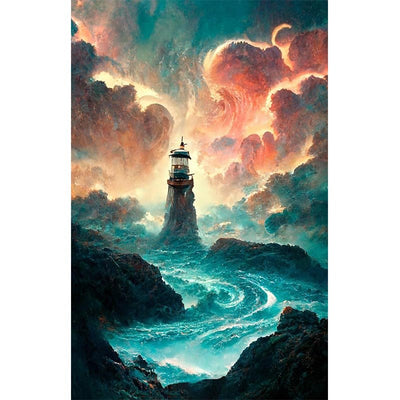 Diamond Painting-Leuchtturm