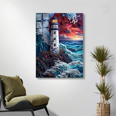 Diamond Painting-Leuchtturm am Sturm