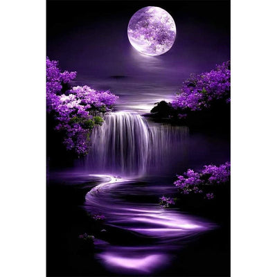 Diamond Painting-Lila Landschaft
