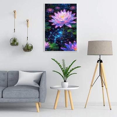 Diamond Painting-lila Lotusblume