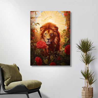 Diamond Painting- Löwe im Rosengarten