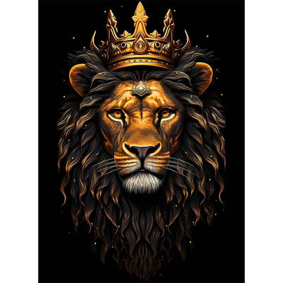 Diamond Painting- Löwe mit goldener Krone