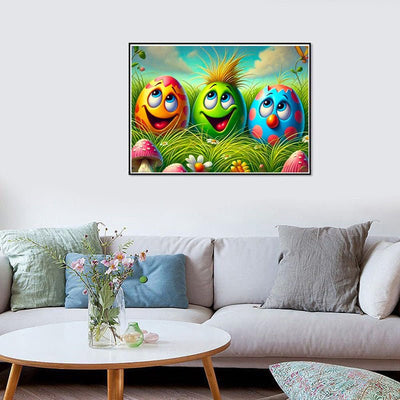Diamond Painting-Lustige Ostereier-Freunde