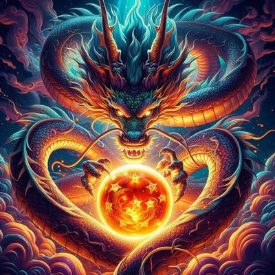 Diamond Painting-Mächtiger Drachenzauber