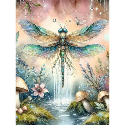 Diamond Painting-Magische Libelle im Feenwald