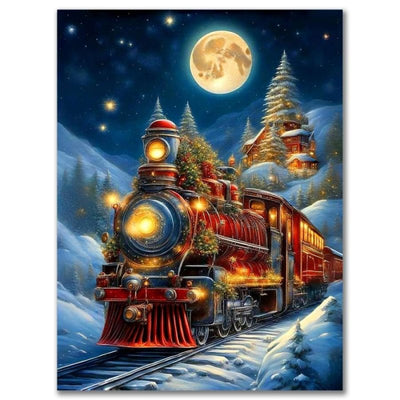 Diamond Painting-Magischer Weihnachtszug