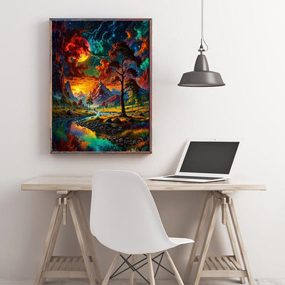 Diamond Painting-Magisches Abendlicht im Fantasietal