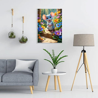 Diamond Painting-Mäuse im Garten