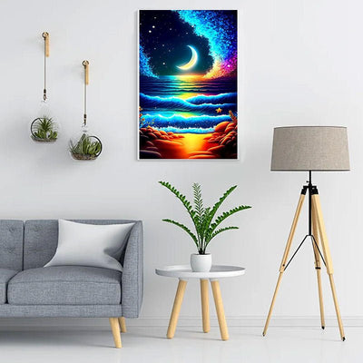 Diamond Painting-Meeresfläche im Mondlicht