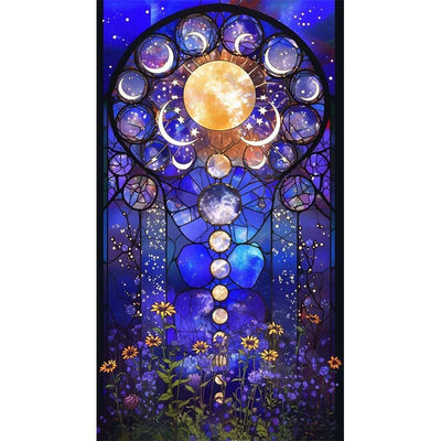 Diamond Painting-Mond im Spiegel