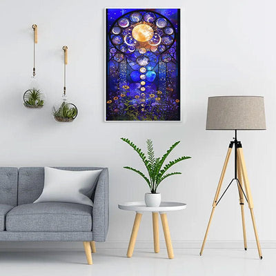 Diamond Painting-Mond im Spiegel