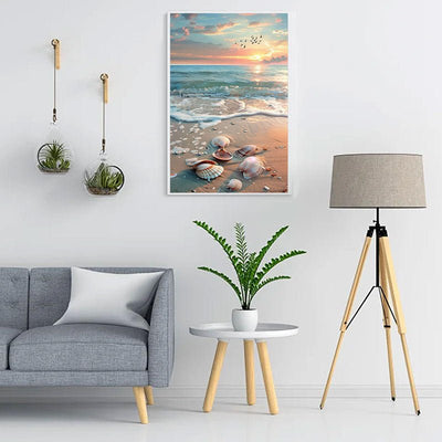 Diamond Painting-Muscheln am Strand
