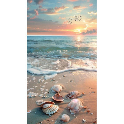 Diamond Painting-Muscheln am Strand