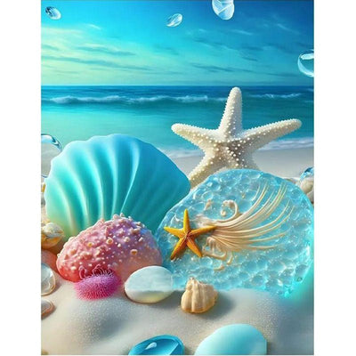Diamond Painting-Muscheln und Seesterne