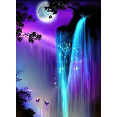 Diamond Painting-Mystische Wasserwelt bei Nacht