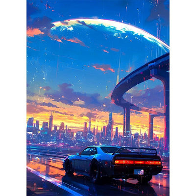 Diamond Painting-Neon Highway