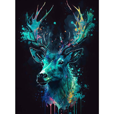 Diamond Painting- Neon Hirschkopf