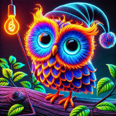 Diamond Painting-Neon-Schlummereule