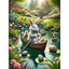 Diamond Painting-Osterhase beim Rudern