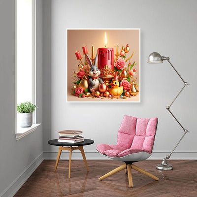 Diamond Painting-Osterhase mit Ente