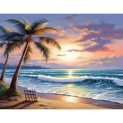 Diamond Painting-Palmen im Sonnenlicht